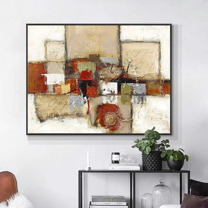 Abstract Geometric Painting Hand Painted Oil Painting On Canvas Handmade