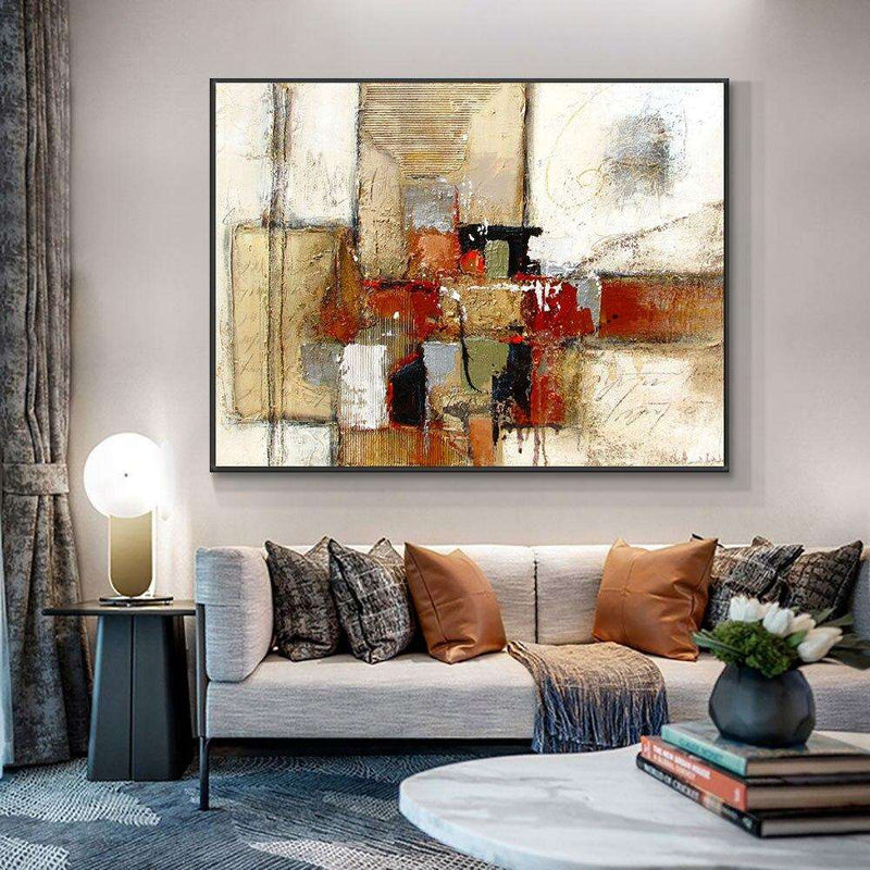 Abstract Geometric Painting Hand Painted Oil Painting On Canvas Handmade