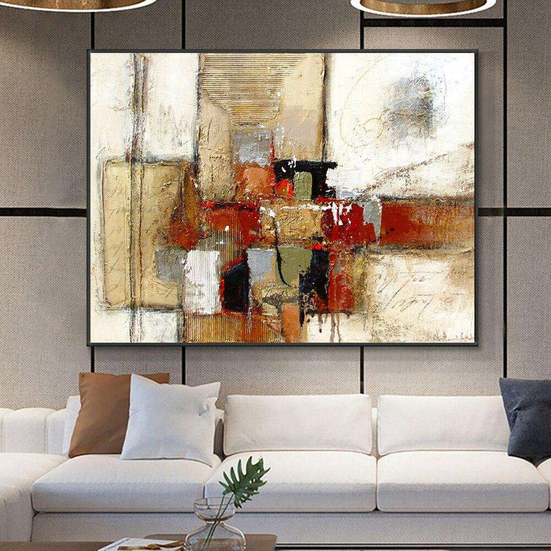Abstract Geometric Painting Hand Painted Oil Painting On Canvas Handmade