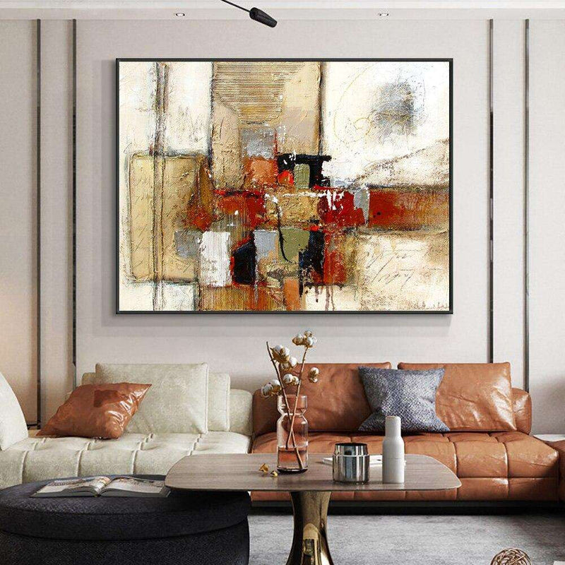Abstract Geometric Painting Hand Painted Oil Painting On Canvas Handmade
