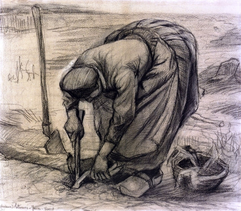 Planting Beets by Vincent Van Gogh - Hand Painted Oil Painting