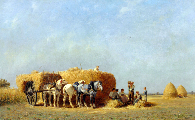The Noonday Meal by Jules Jacques Veyrassat - Hand Painted Oil Painting