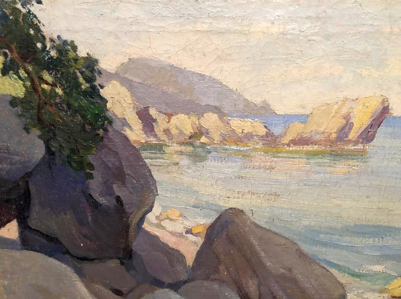 Oil painting Rocky coast