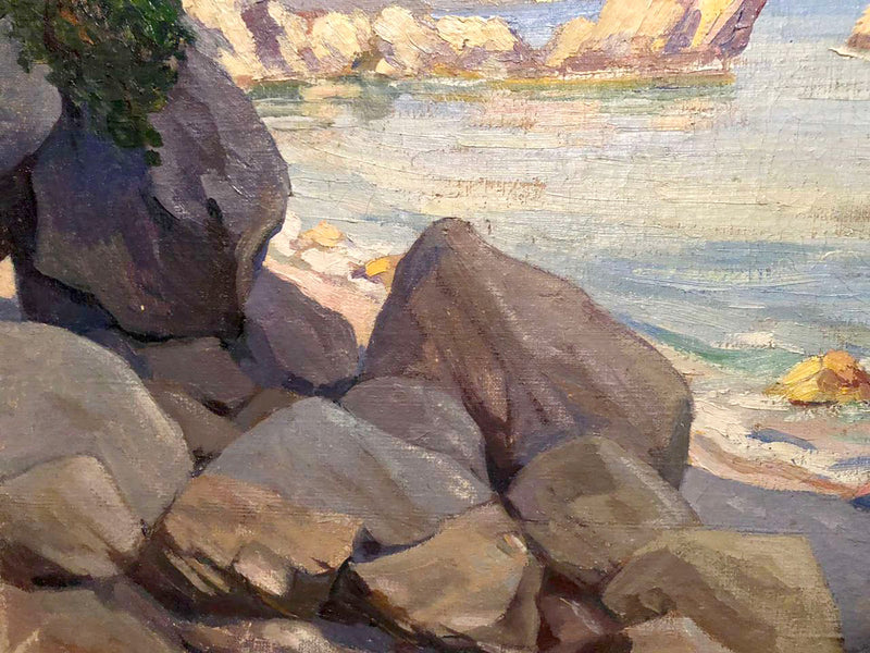 Oil painting Rocky coast
