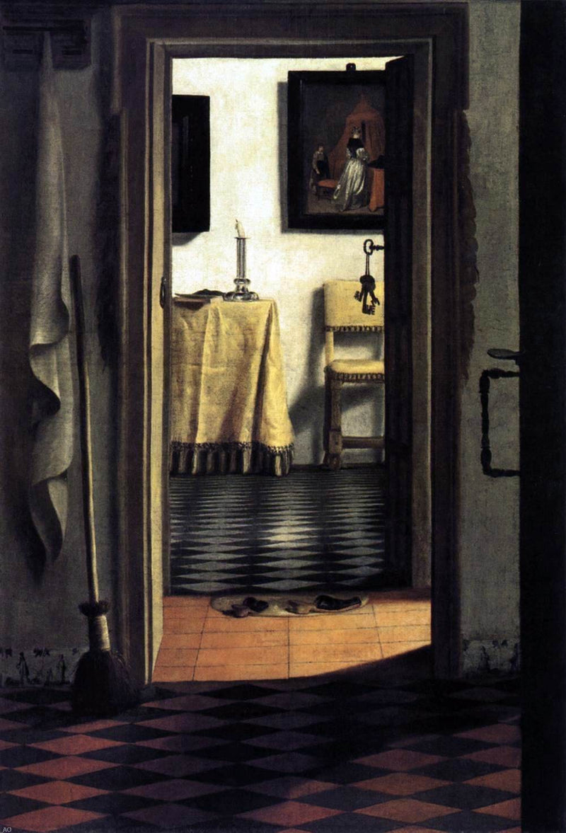 View of a Corridor by Samuel Van Hoogstraten - Hand Painted Oil Painting