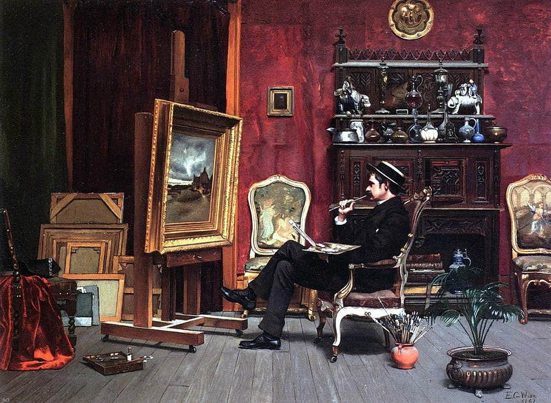 Milne Ramsey in His Studio by Ella G Wise - Hand Painted Oil Painting