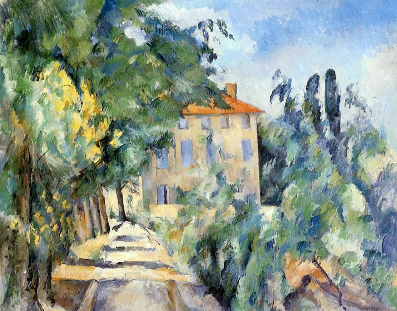 A House with Red Roof by Paul Cezanne - Hand Painted Oil Painting