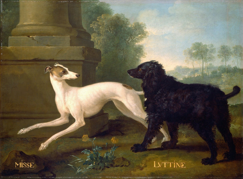 Classical Portrait of Two Dogs: Missie and Luttine