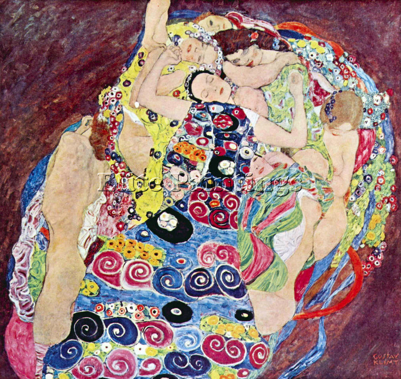 GUSTAV KLIMT VIRGINS ARTIST PAINTING REPRODUCTION HANDMADE OIL CANVAS REPRO WALL