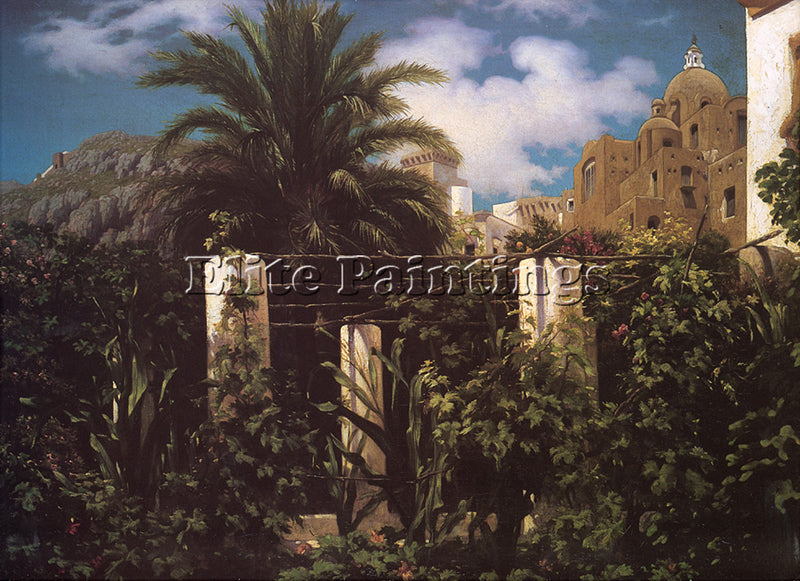 LORD FREDERICK LEIGHTON GARDEN OF AN INN CAPRI ARTIST PAINTING REPRODUCTION OIL