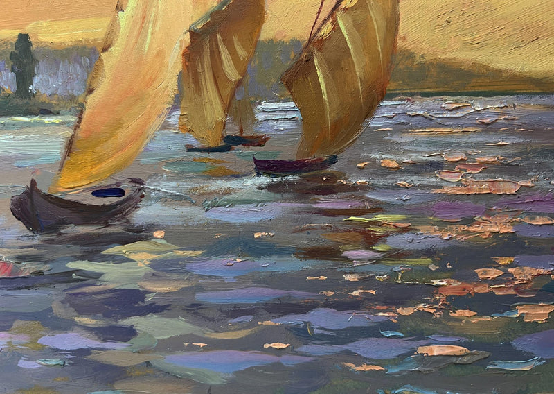 Oil painting Romantic evening swim Yuriy Suprunchuk