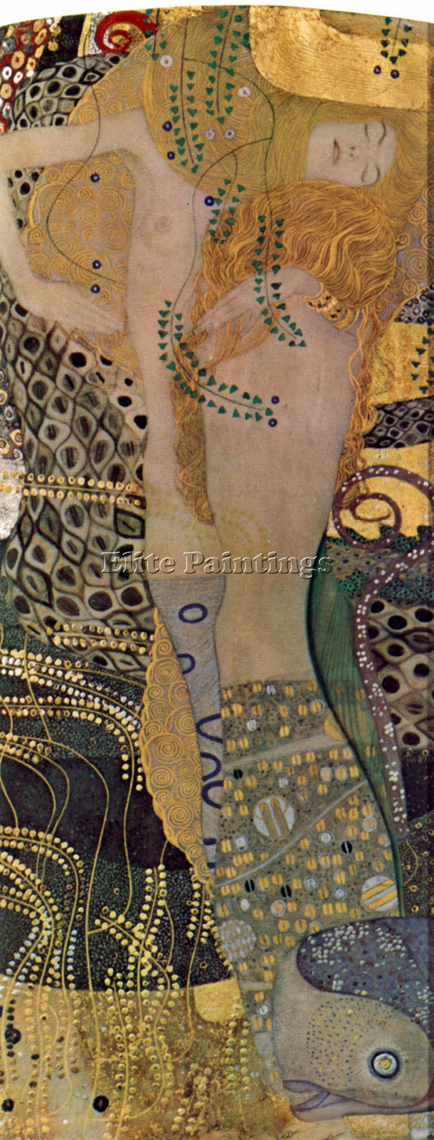 GUSTAV KLIMT WATER SNAKES FRIENDS I ARTIST PAINTING REPRODUCTION HANDMADE OIL