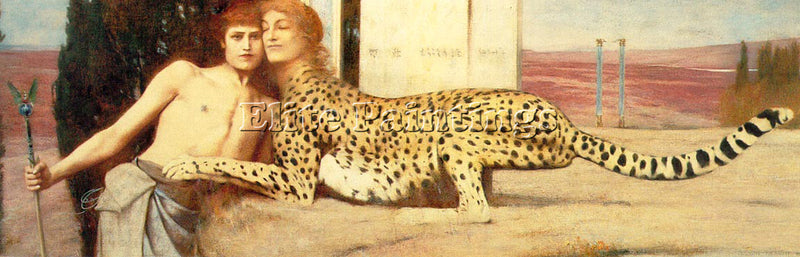 KHNOPFF FERNAND BELGIAN 1858 1921 4 ARTIST PAINTING REPRODUCTION HANDMADE OIL