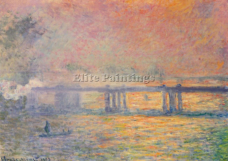CLAUDE MONET CHARING CROSS BRIDGE 2 ARTIST PAINTING REPRODUCTION HANDMADE OIL