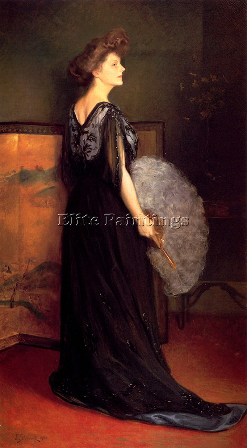 JULIUS LEBLANC STEWART PORTRAIT OF MRS FRANCIS STANTON BLAKE ARTIST PAINTING OIL