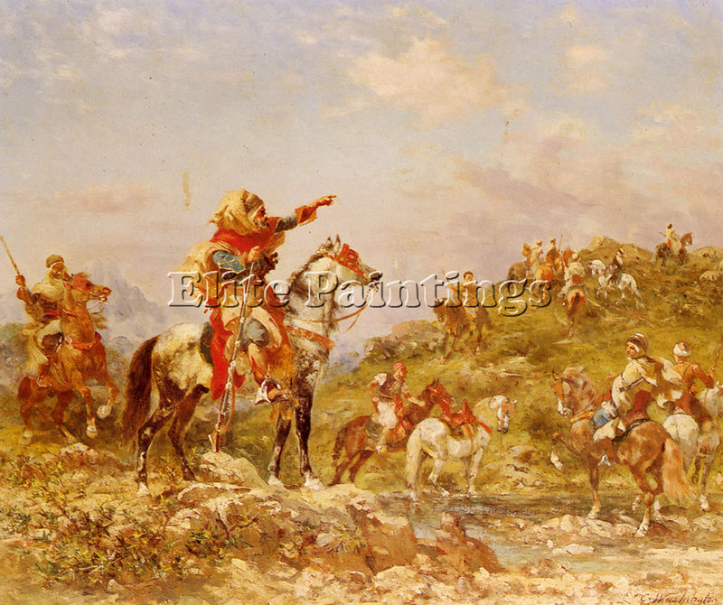 GEORGES WASHINGTON  ARAB WARRIORS ON HORSEBACK ARTIST PAINTING REPRODUCTION OIL