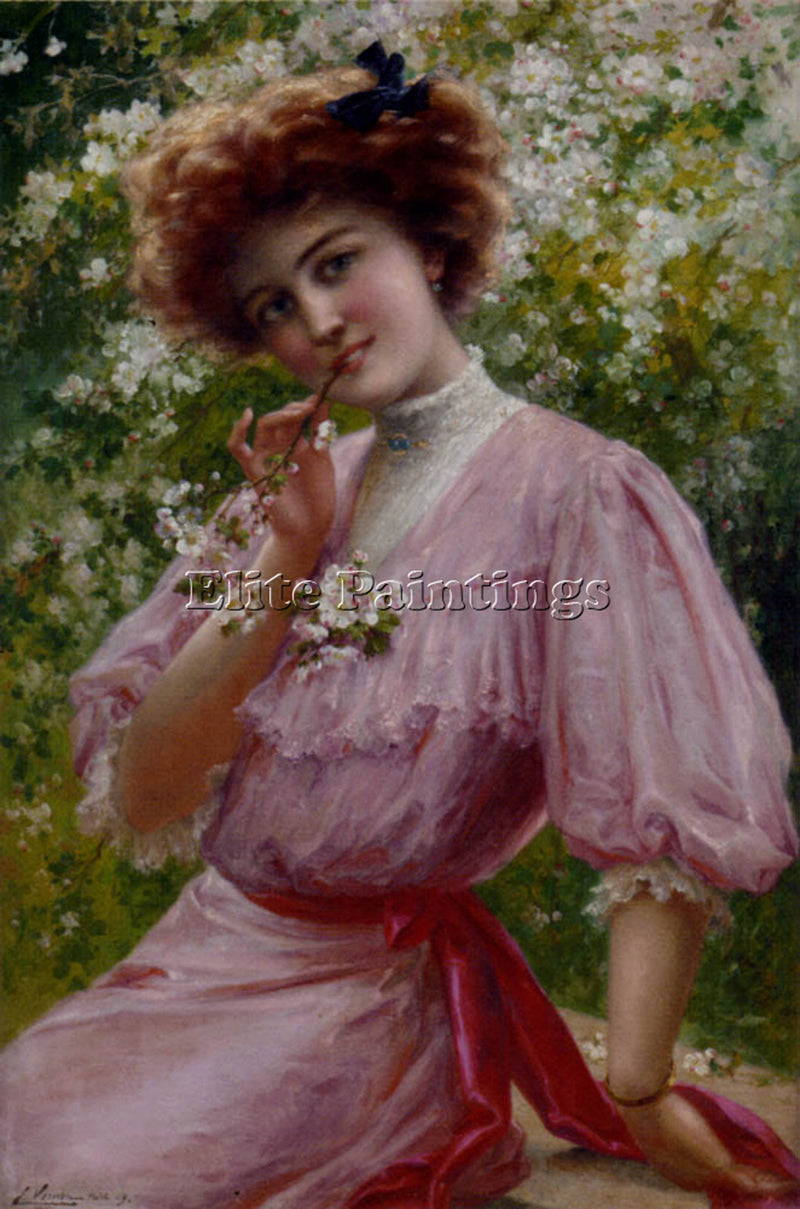 VERNON PRETTY IN PINK ARTIST PAINTING REPRODUCTION HANDMADE OIL CANVAS REPRO ART
