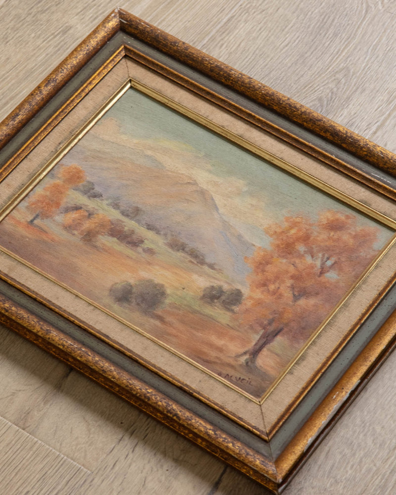 Autumnal Landscape Oil Painting, Mid Century