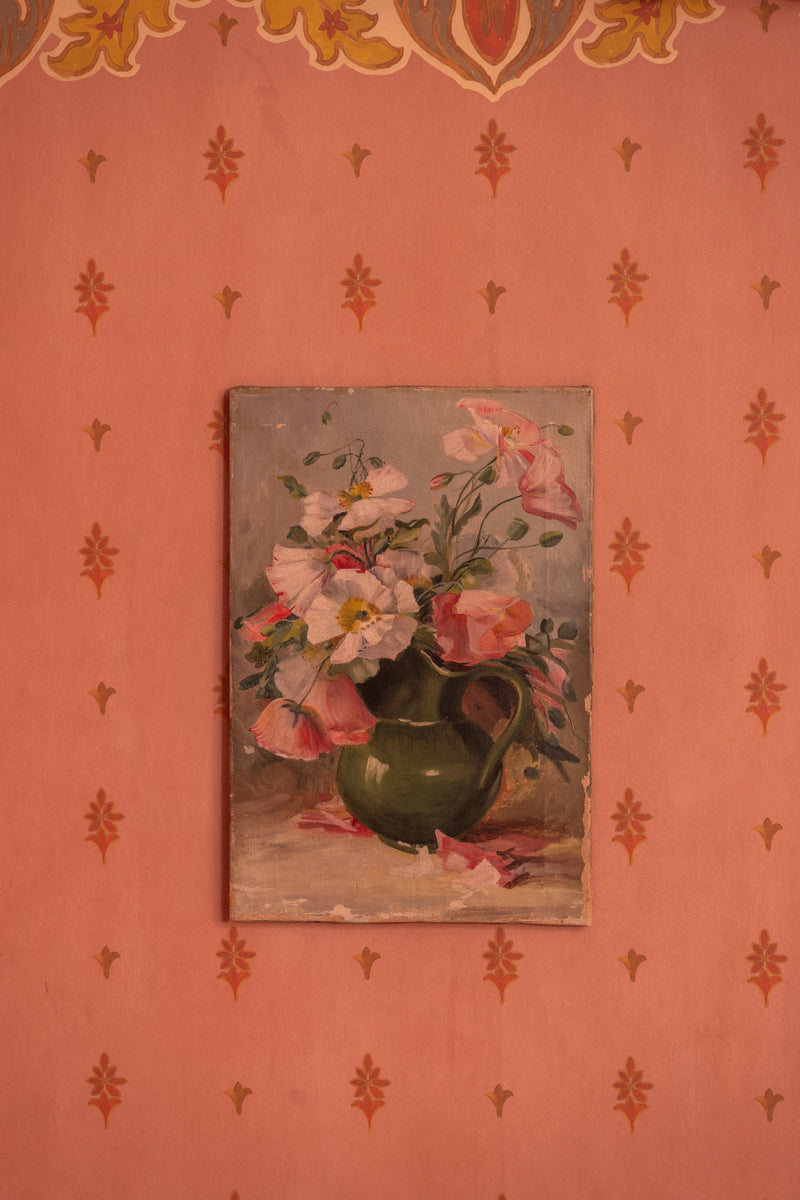 Antique floral oil painting