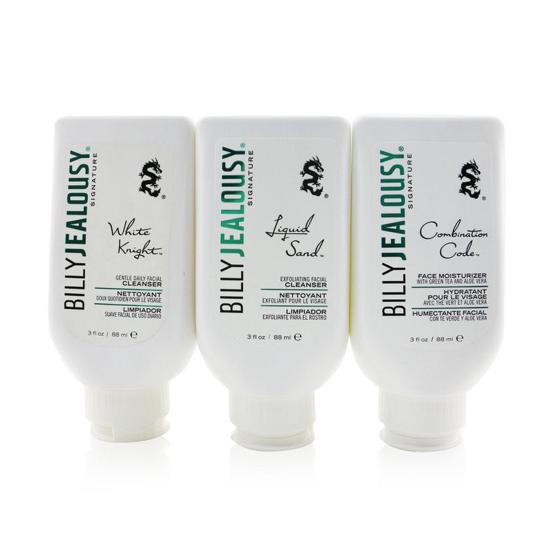 Billy Jealousy Face3Some Kit: Face Moisturizer 88ml + Exfoliating Facial Cleanser 88ml + Gentle Daily Facial Cleanser 88ml  3pcs
