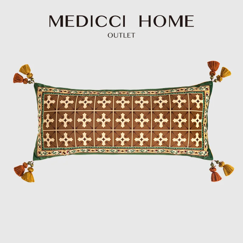Afralia™ Vintage Mediaeval Lumbar Pillow Cover for Bedroom Couch Sofa Decor 30x70