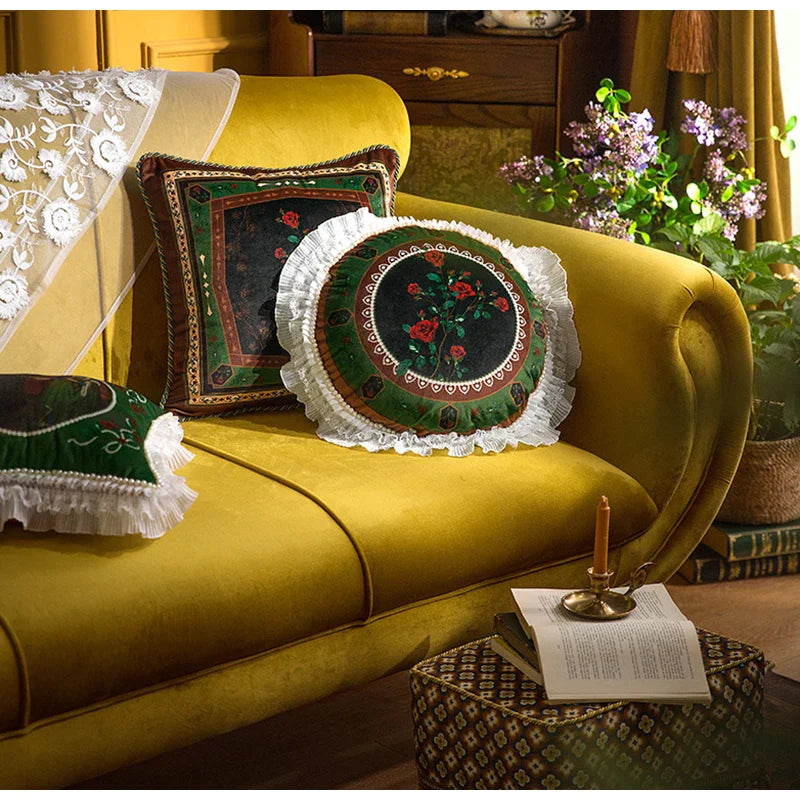 Afralia™ Vintage Mediaeval Lumbar Pillow Cover for Bedroom Couch Sofa Decor 30x70