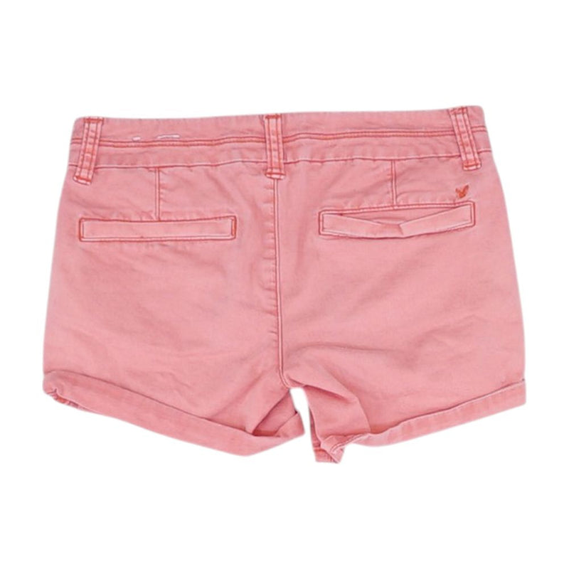 Pink Solid Denim Shorts