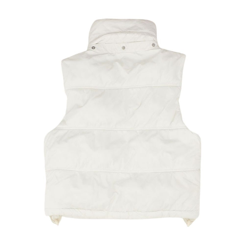 White Solid Puffer Vest
