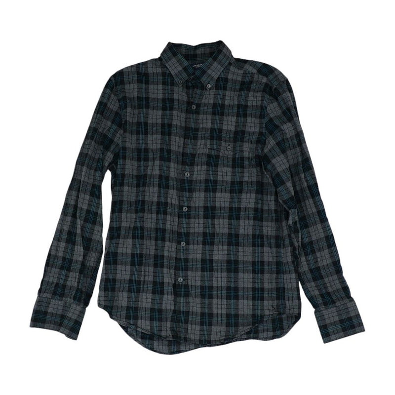Gray Plaid Flannel Button Down