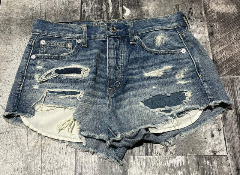 American Eagle blue high rise denim shorts - Hers size 2