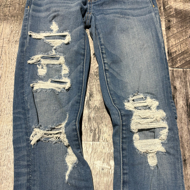 American Eagle blue high rise ripped skinny jeans - Hers size 0