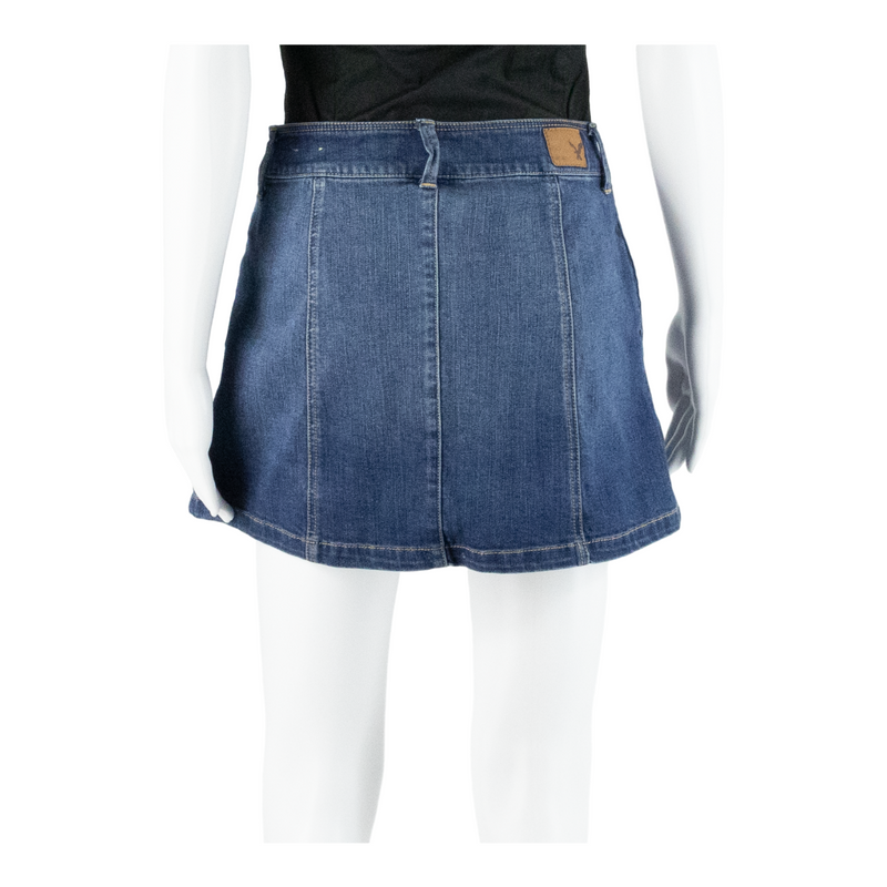 AMERICAN EAGLE Stretch Short Mini Skirt Blue Denim Womens UK 8