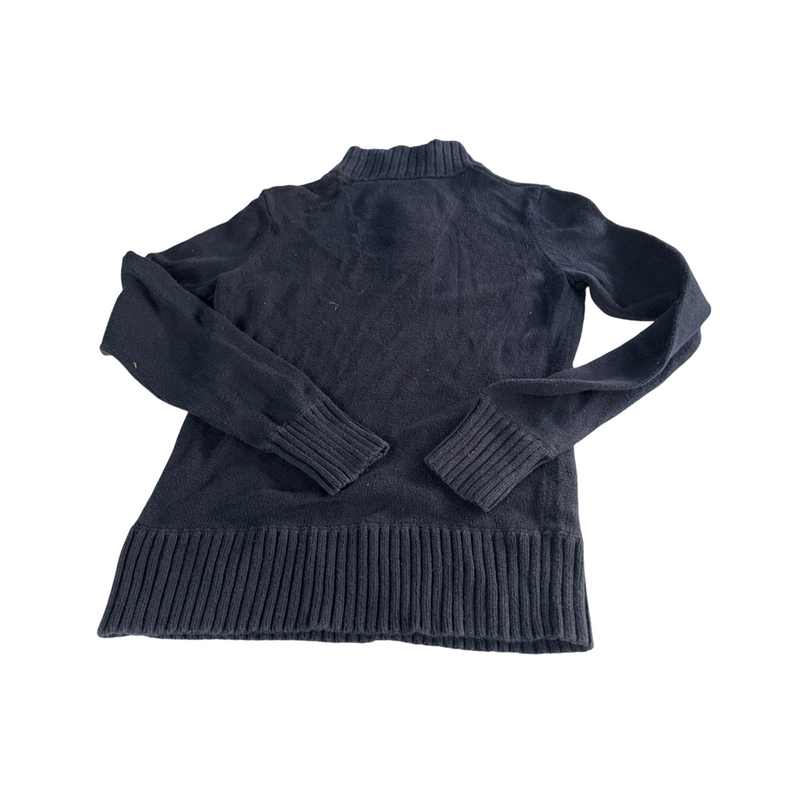 Vintage american eagle winter-turtleneck- Long sleeve polo sweaters For Men's Quarter Zip Pullover Sweater Navy Blue Size S 100% Cotton L 27 W 19 SKU 5139