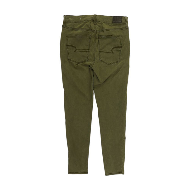 Green Solid High Rise Skinny Leg Jeans