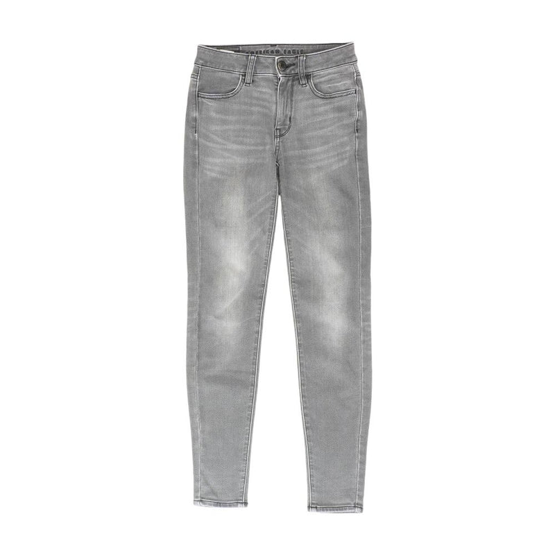 Gray Solid Skinny Leg Jeans