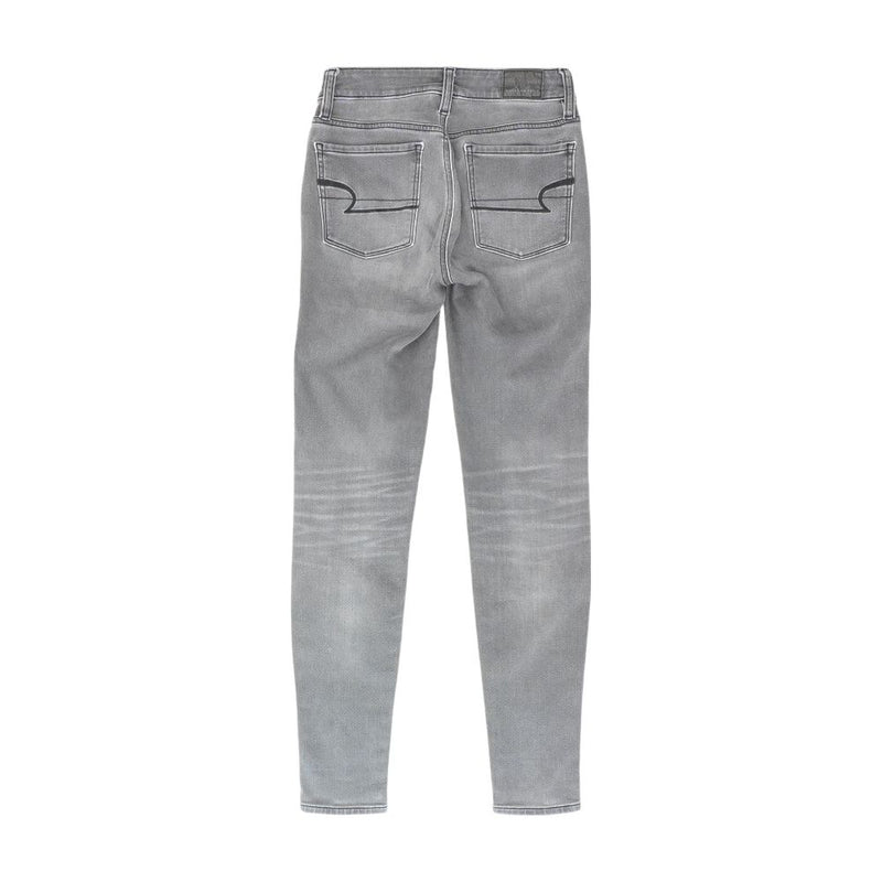 Gray Solid Skinny Leg Jeans