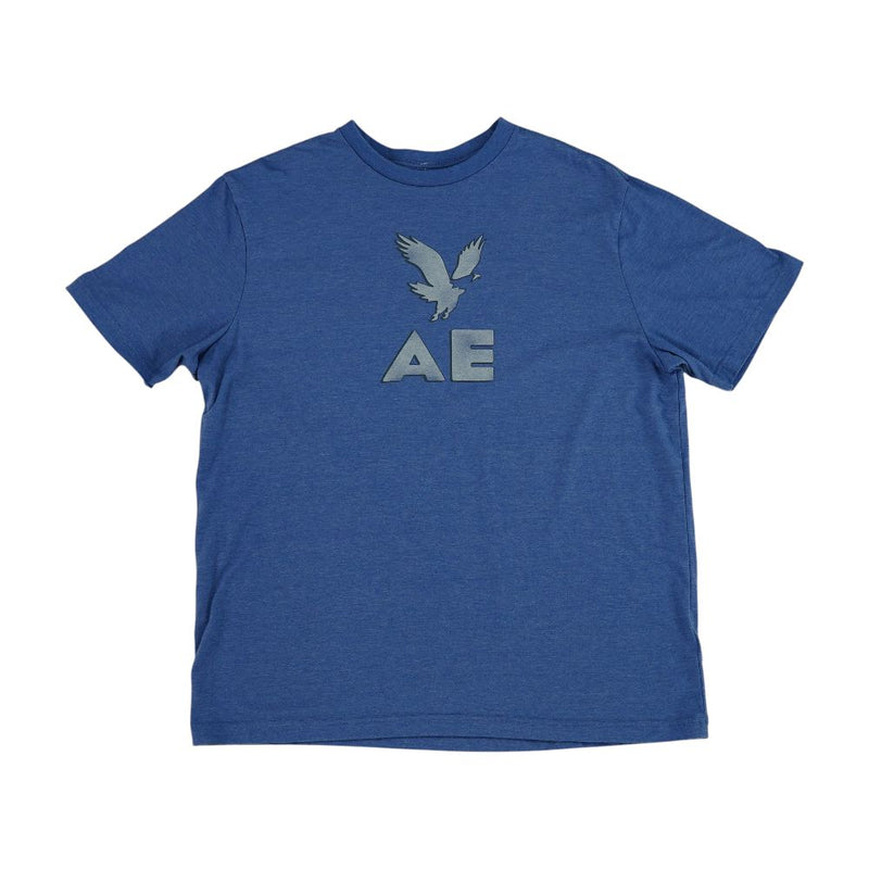 Blue Solid Graphic/logo T-Shirt