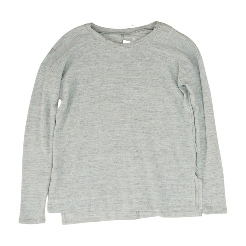Blue Solid Crewneck Sweater