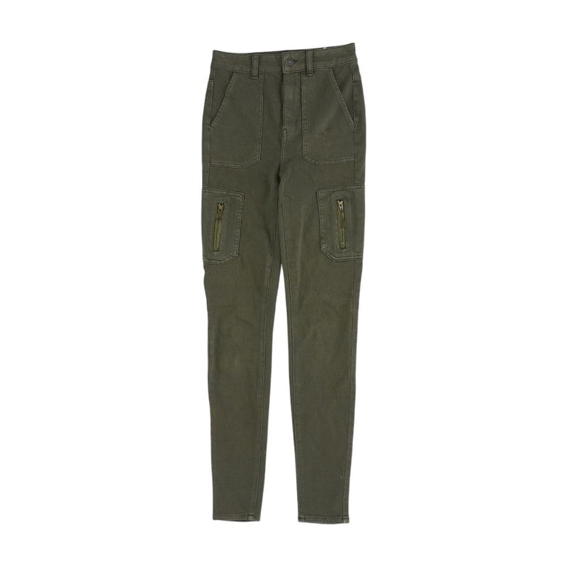 Olive Solid High Rise Skinny Leg Jeans