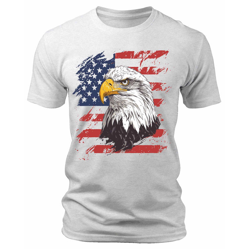 Men's American Eagle USA Flag T-Shirts Patriotic Short Sleeve Crewneck Graphic Tees