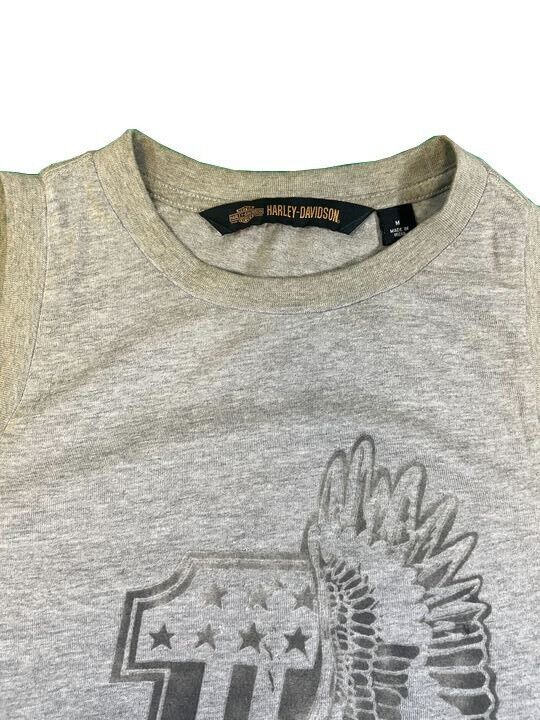 Harley-Davidson Women's Grey Tank American Eagle #1 Sleeveless T-Shirt (S47)