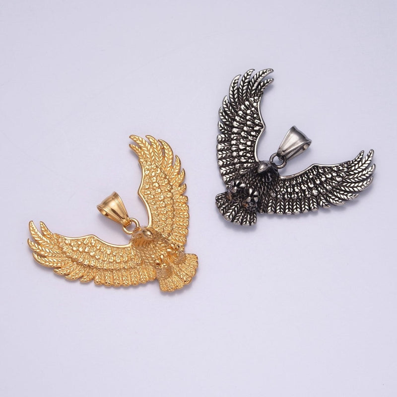 Gold / Antique Silver Eagle Necklace Pendant For Men American Eagle Pendant Men Women Big Bold Eagle Jewelry X-633 X-634