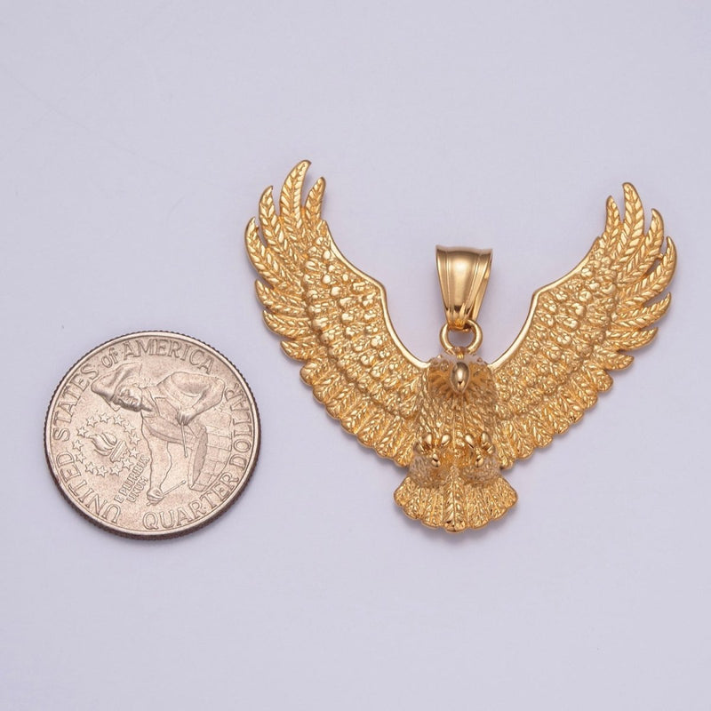 Gold / Antique Silver Eagle Necklace Pendant For Men American Eagle Pendant Men Women Big Bold Eagle Jewelry X-633 X-634