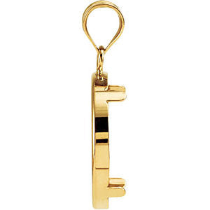14k Yellow Gold 16.4x1.1mm Tab Back Coin Frame Pendant for 1/10 Ounce American Eagle or 1/10 Ounce South African Rand