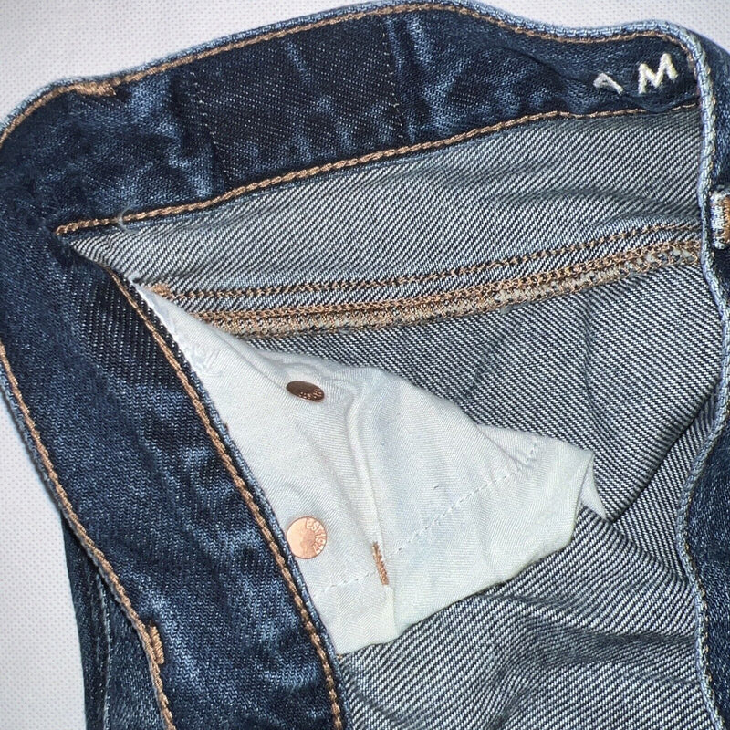 Women's  American Eagle Jeans Sz 6 x 33 Long Hi-Rise Girlfriend Button Tapered