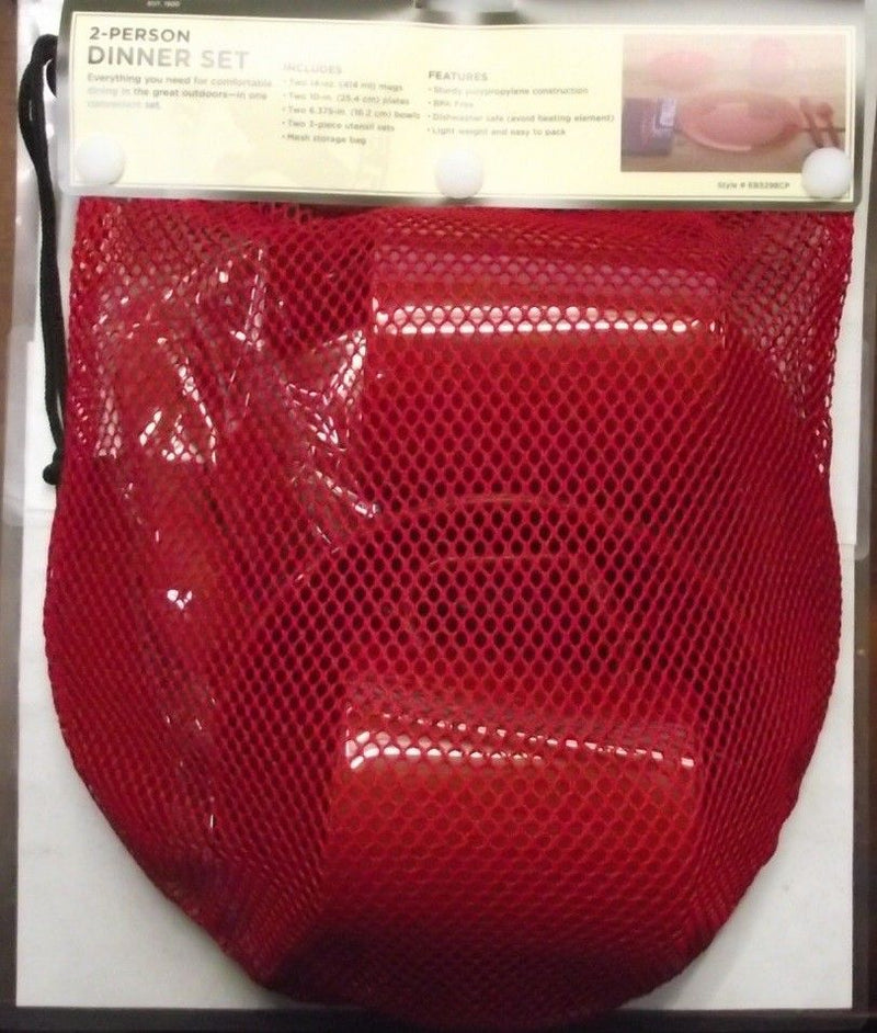 Eddie Bauer EB3298CP 2 Person Camping Dinner Set Red
