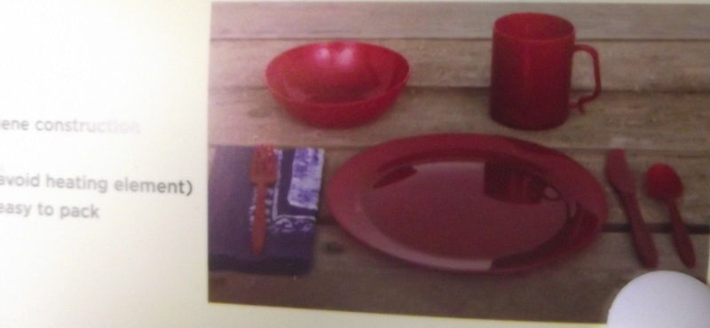Eddie Bauer EB3298CP 2 Person Camping Dinner Set Red
