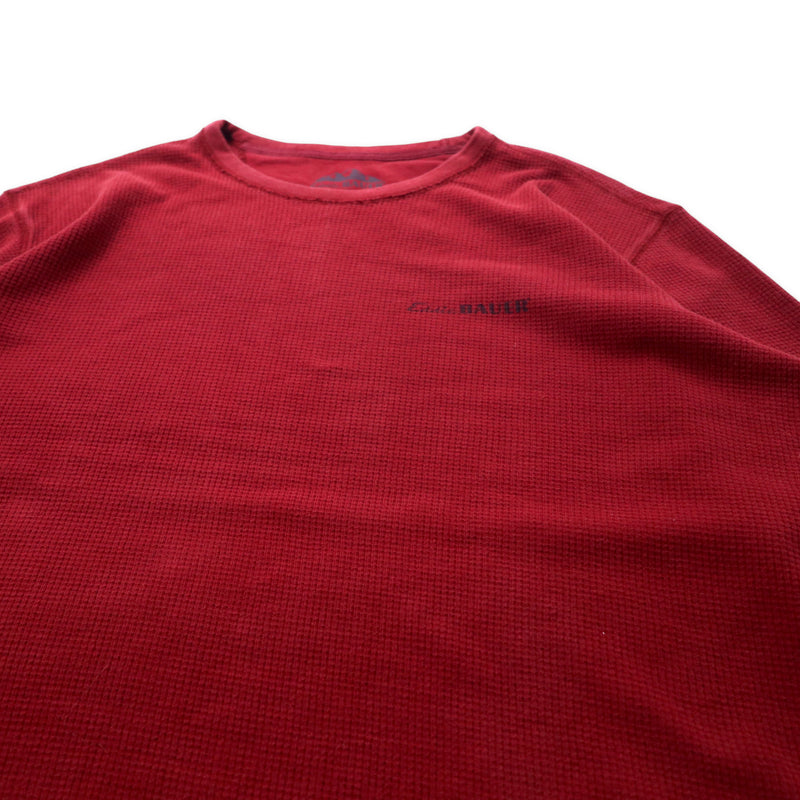 Eddie Bauer サーマル ロングスリーブTシャツ XL レッド コットン バックプリント