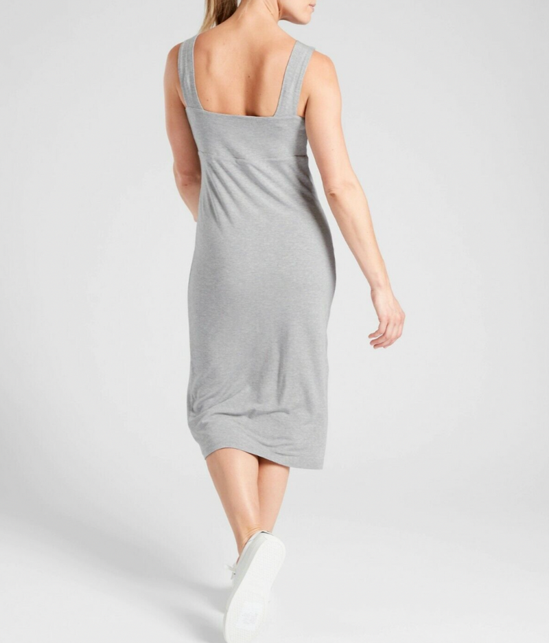 Athleta Heather Grey Sleeveless Santorini Midi Dress