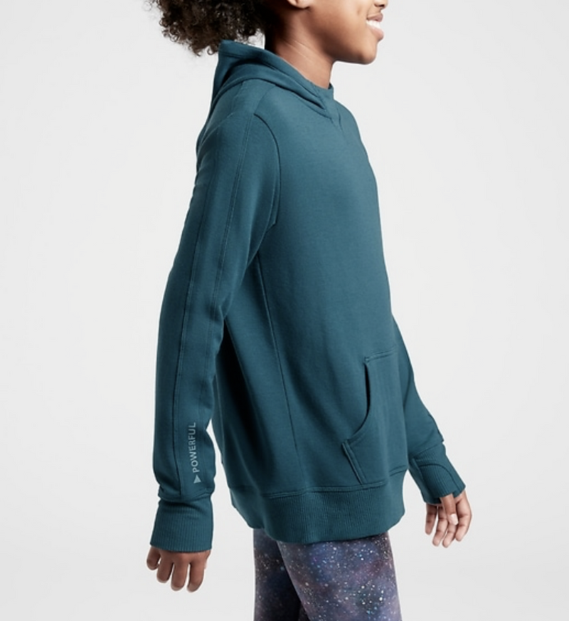 Athleta Girl Teal Long Sleeve All For One Soft Hoodie